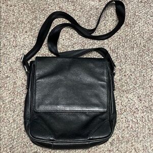 Danier Black Leather crossbody flap top purse/ Bag